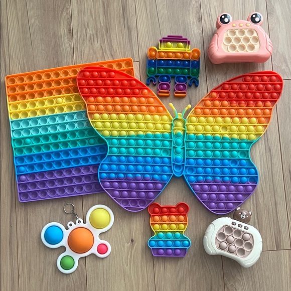 Rainbow Pop It Fidget Toy Set - Picture 1 of 3